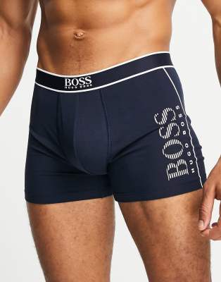 фото Темно-синие боксеры с большим логотипом сбоку boss-темно-синий boss bodywear