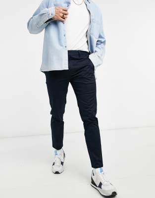 Брюки и чиносы Темно-синие чиносы скинни River Island-Темно-синий