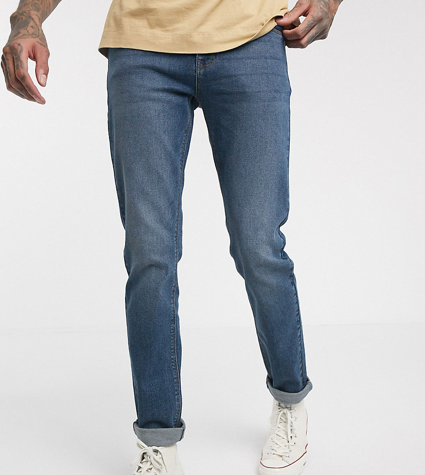 фото Темно-синие джинсы слим asos design tall-синий