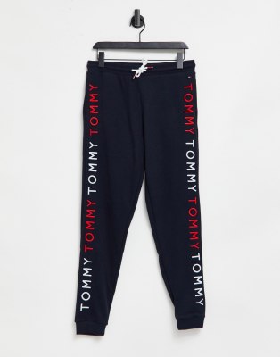 Одежда в стиле casual  Asos Темно-синие джоггеры с вышивкой Tommy Hilfiger-Темно-синий