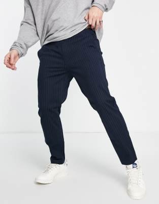 Темно-синие джоггеры в строгом стиле Abercombie & Fitch-Темно-синий