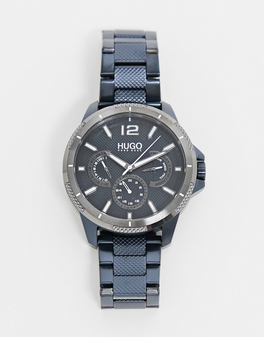 фото Темно-синие мужские часы-браслет hugo 1530194-темно-синий