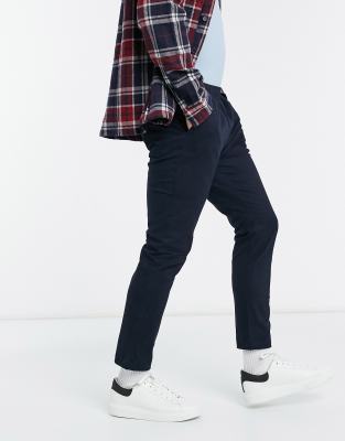 Темно-синие строгие брюки-карго ASOS DESIGN-Темно-синий