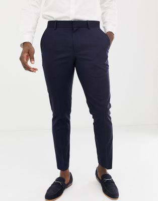 Темно-синие свадебные облегающие брюки Burton Menswear-Темно-синий