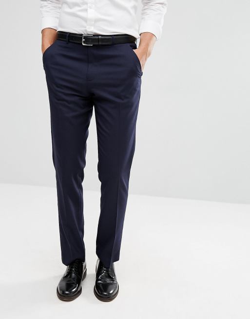 Темно-синие узкие строгие брюки ASOS DESIGN | ASOS