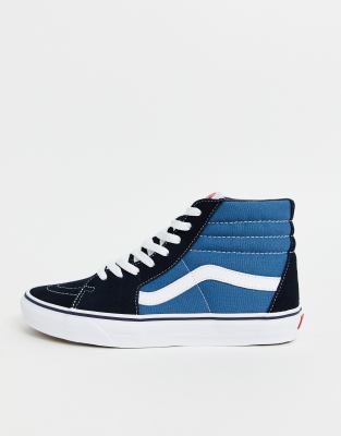 фото Темно-синие высокие кроссовки vans sk8-hi-темно-синий