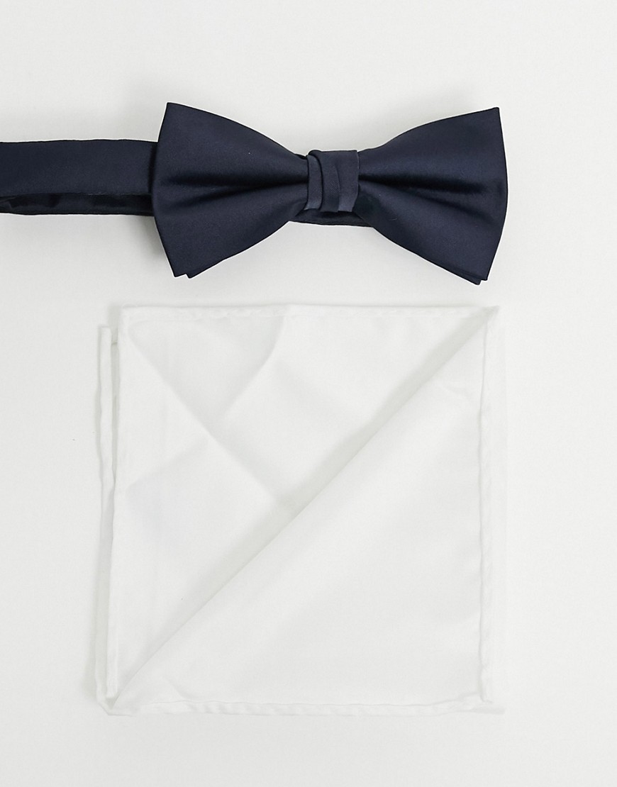 фото Темно-синий/белый платок для нагрудного кармана и галстук-бабочка jack & jones-мульти