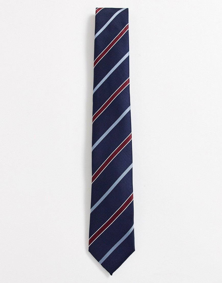 фото Темно-синий галстук в полоску jack & jones