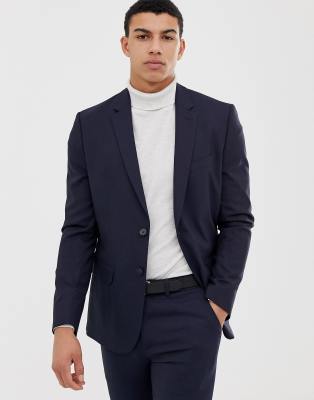 Костюмы  Asos Темно-синий приталенный пиджак New Look