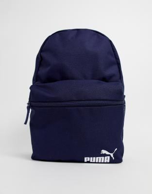 фото Темно-синий рюкзак с небольшим логотипом puma phase-красный