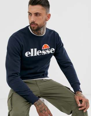 фото Темно-синий свитшот с классическим логотипом ellesse