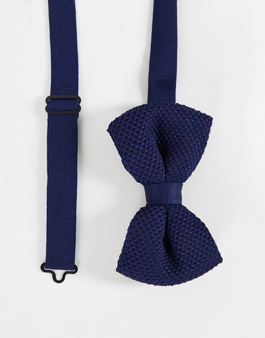 фото Темно-синий трикотажный галстук-бабочка asos design