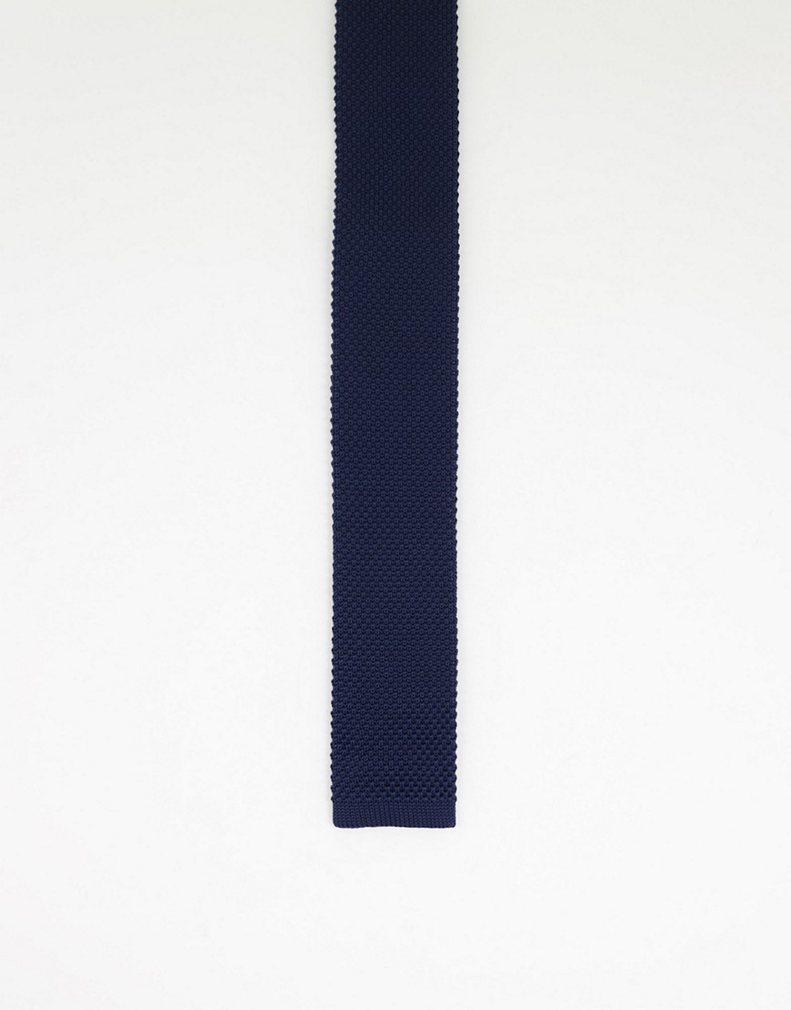 фото Темно-синий вязаный галстук gianni feraud