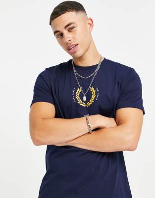 фото Темно-синяя футболка fred perry laurel wreath-темно-синий