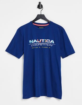 фото Темно-синяя футболка nautica competition-темно-синий