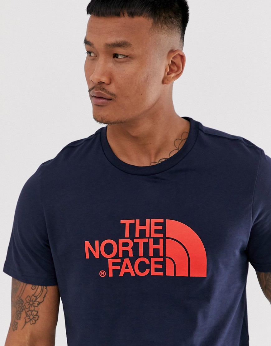 фото Темно-синяя футболка the north face easy-темно-синий