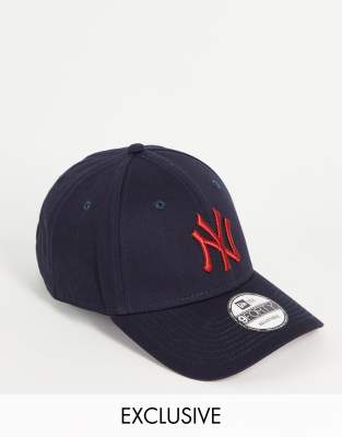 фото Темно-синяя кепка с логотипом команды "ny yankees" new era 9forty – эксклюзивно для asos-темно-синий