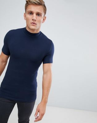 фото Темно-синяя обтягивающая футболка asos design-темно-синий