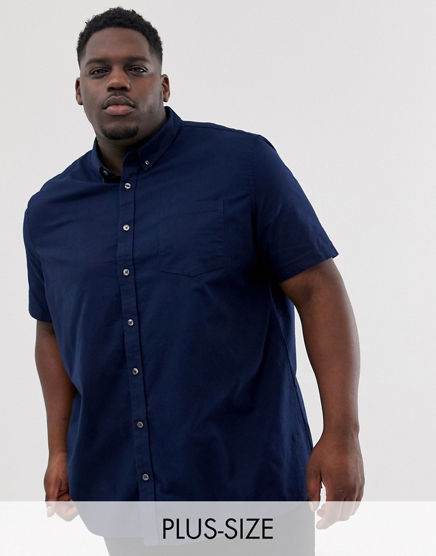 фото Темно-синяя оксфордская рубашка burton menswear - big & tall-темно-синий