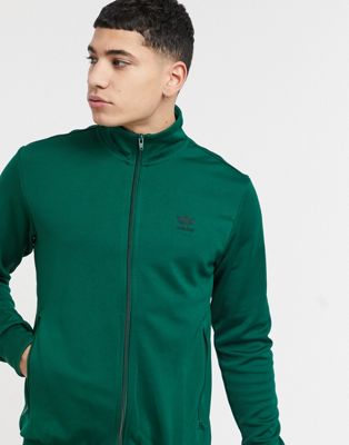 фото Темно-зеленая олимпийка с логотипом-трилистником adidas originals essentials-зеленый цвет