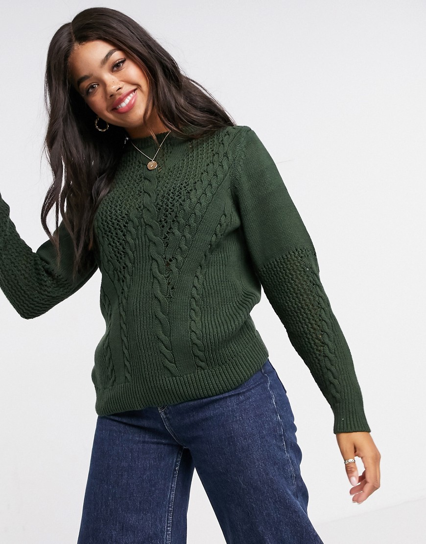 Темно-зеленый свитер с узором 