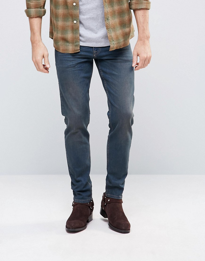 фото Темные узкие джинсы стретч asos-синий asos design