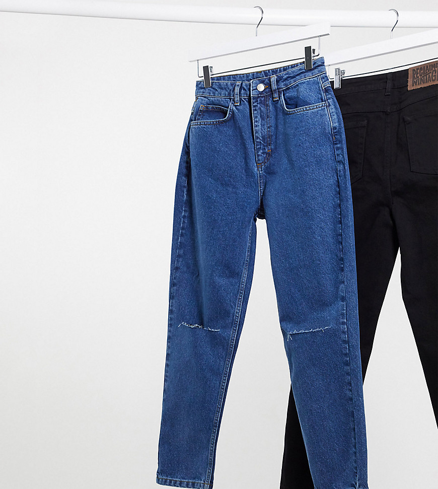 фото Темные джинсы в винтажном стиле с рваными коленями reclaimed vintage inspired-синий