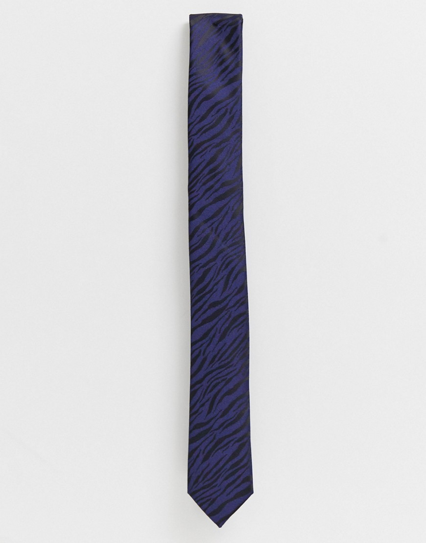 фото Темный галстук с принтом \"зебра\" devils advocate-темно-синий