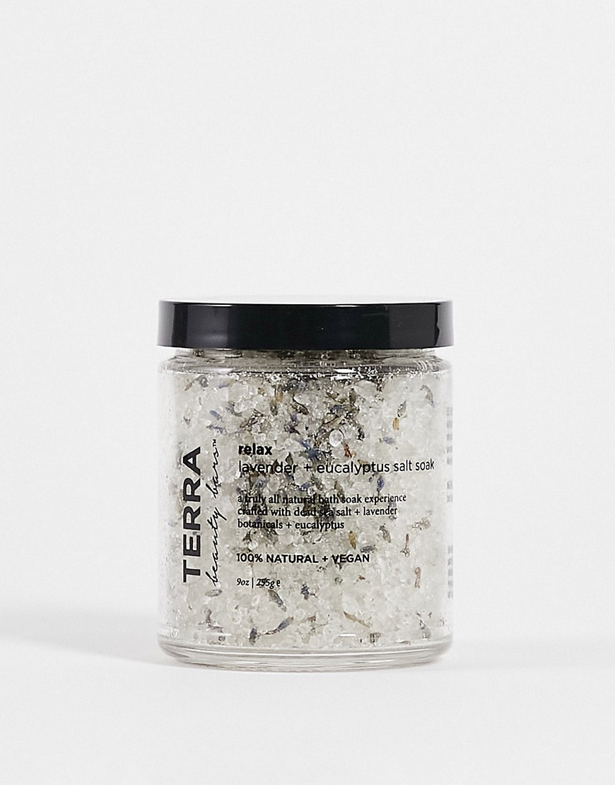 TERRA Beauty Bars Relax Lavender + Eucalyptus Salt Soak 9 oz-No color