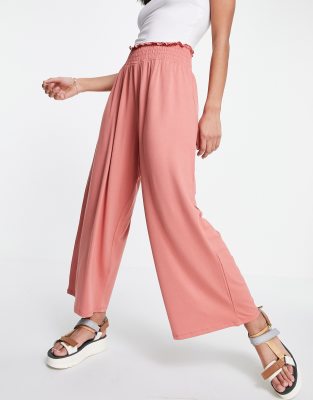 Юбка-шорты Терракотовые кюлоты с присборенной талией ASOS DESIGN-Оранжевый цвет