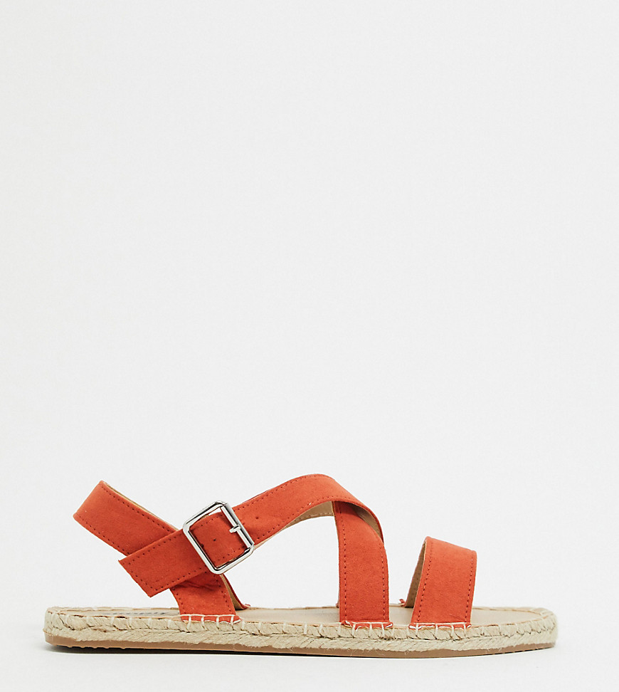 фото Терракотовые сандалии для очень широкой стопы simply be extra wide fit-красный