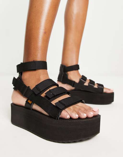 Teva black sale wedge sandal