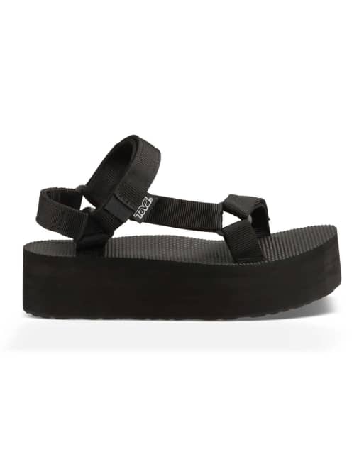 Teva flatform universal chunky sandals in black | ASOS