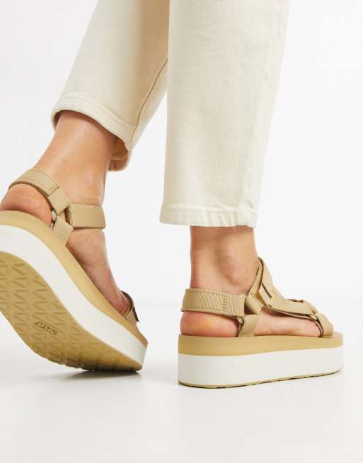 Teva flatform universal chunky sandals in lark ASOS