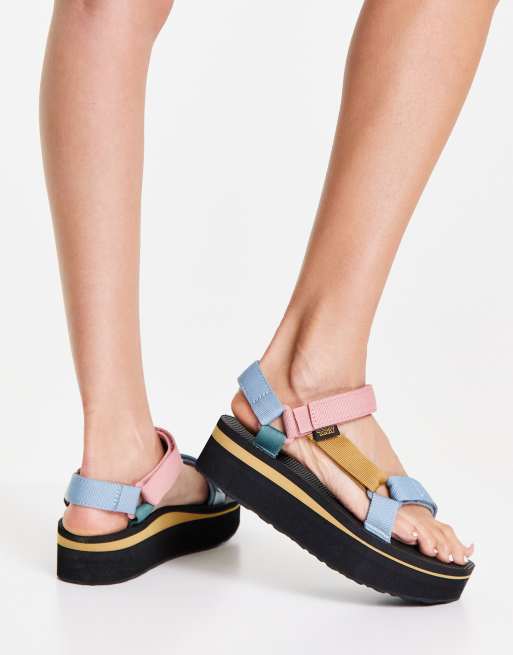 Teva Flatform Universal chunky sandals in light multi