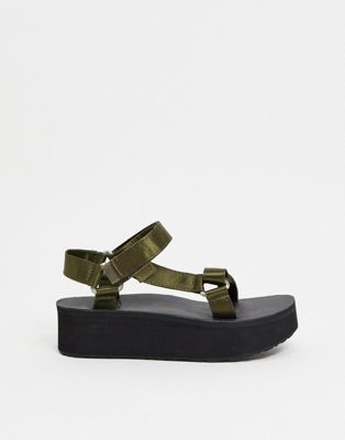 Teva flatform universal chunky sandals in olive
