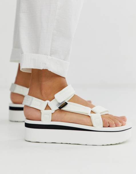 Teva - Flatform Universal - Grosses sandales imprimées en maille - Blanc