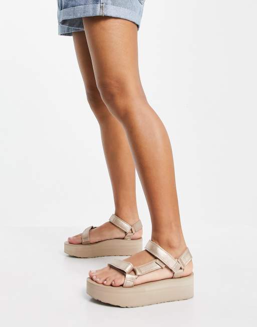 Teva flatform Universal leather chunky sandals in metallic