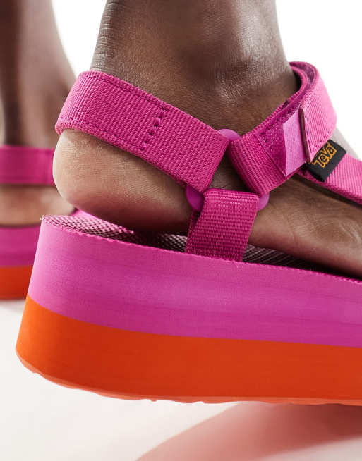 Pink cheap platform tevas