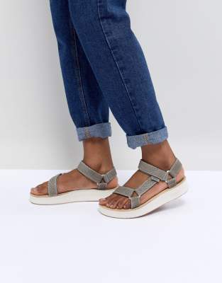 green teva sandals