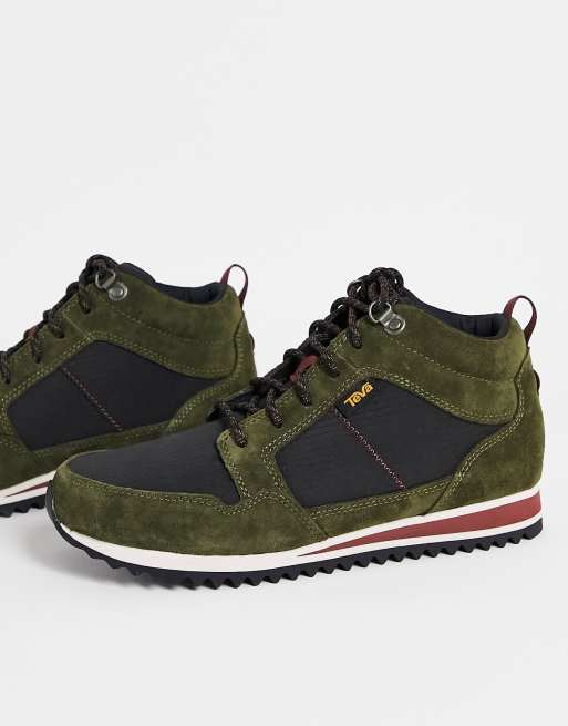 Teva Highside hiker boots in olive leather ASOS