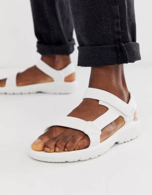 white teva sandals