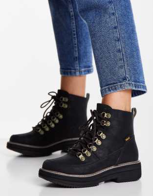 teva black ankle boots