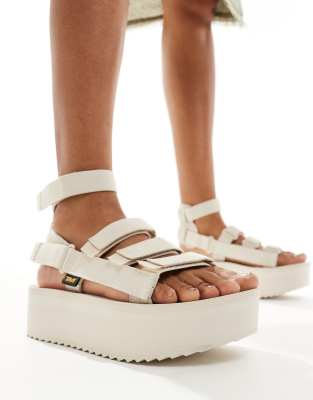 Teva Mevia flatform sandals in off white-Neutral