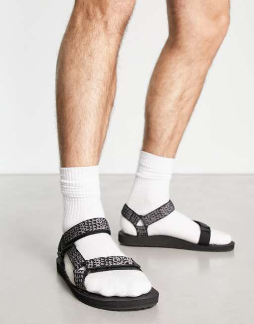 Teva black and white 2024 sandals