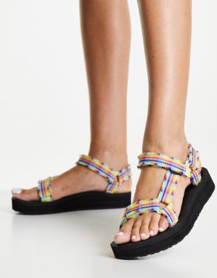 teva rainbow flip flops