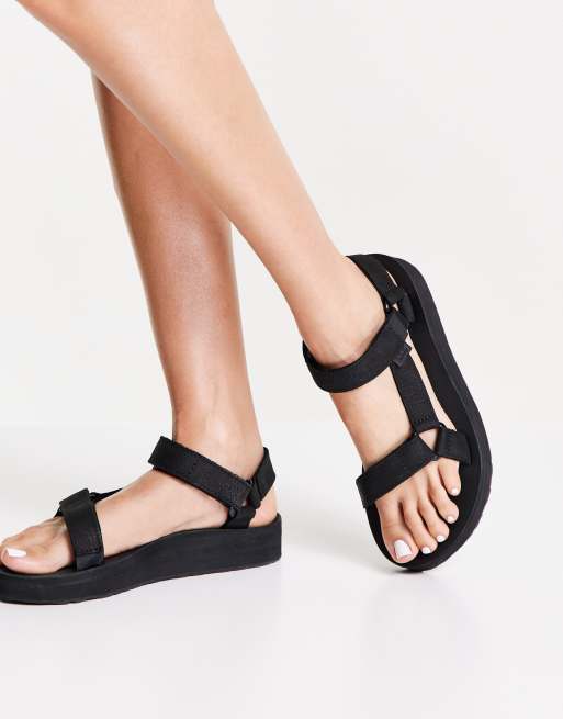 Teva black cheap midform sandals