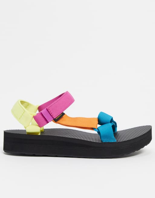 color block teva sandals