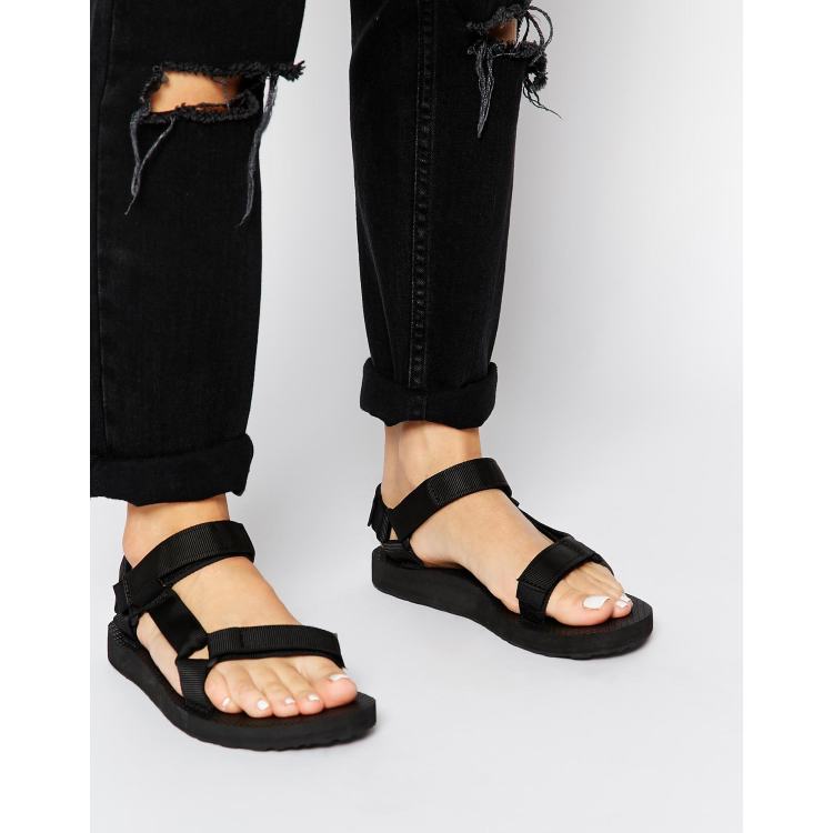 Teva Original Universal Black Flat Sandals ASOS