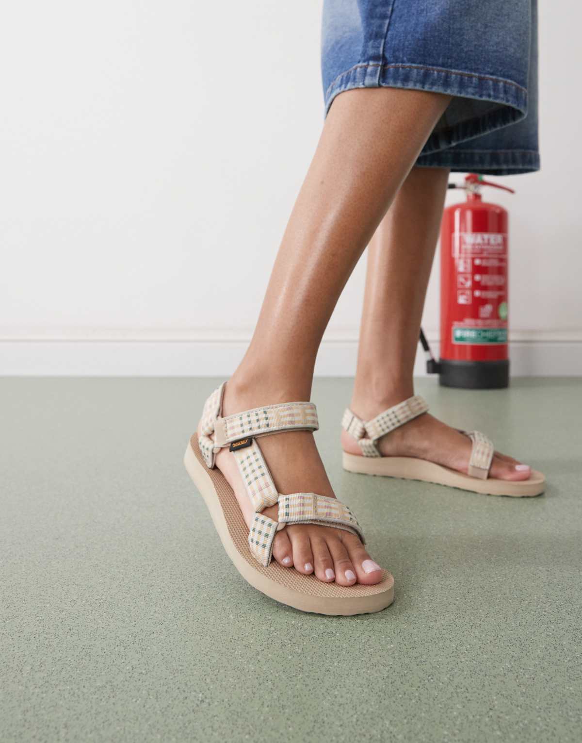 Teva Original Universal sandal in check taupe